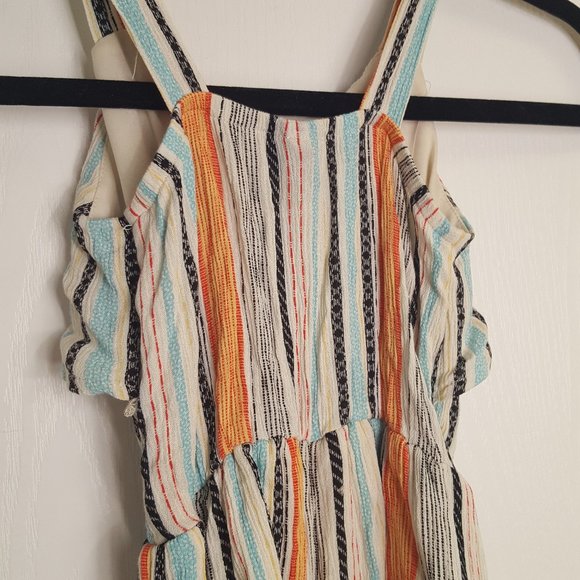 Art Class Striped Tie Front Romper - Picture 5 of 6